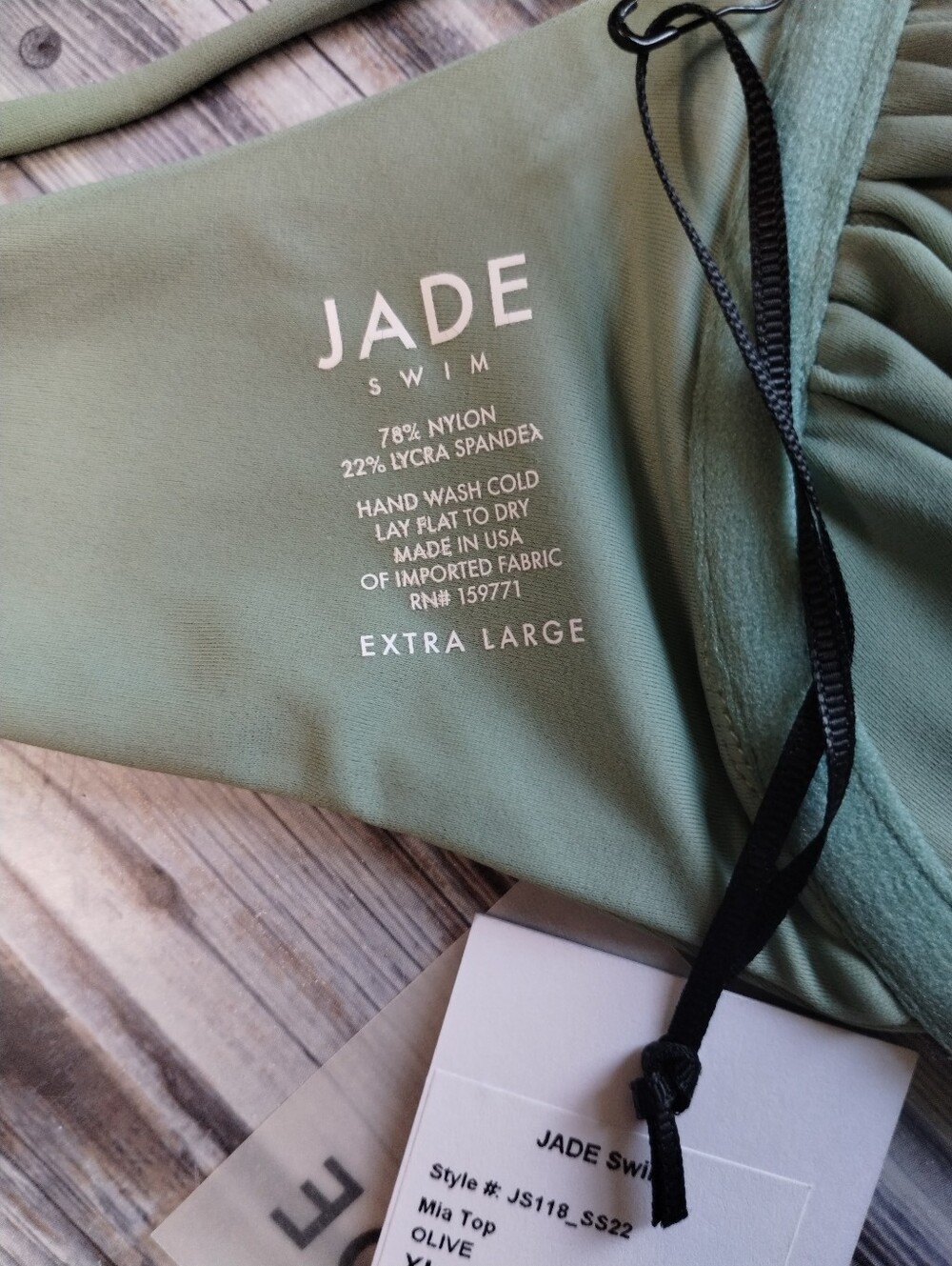 Jade Sage Green Ruched Swim Top - Picture 5 of 6